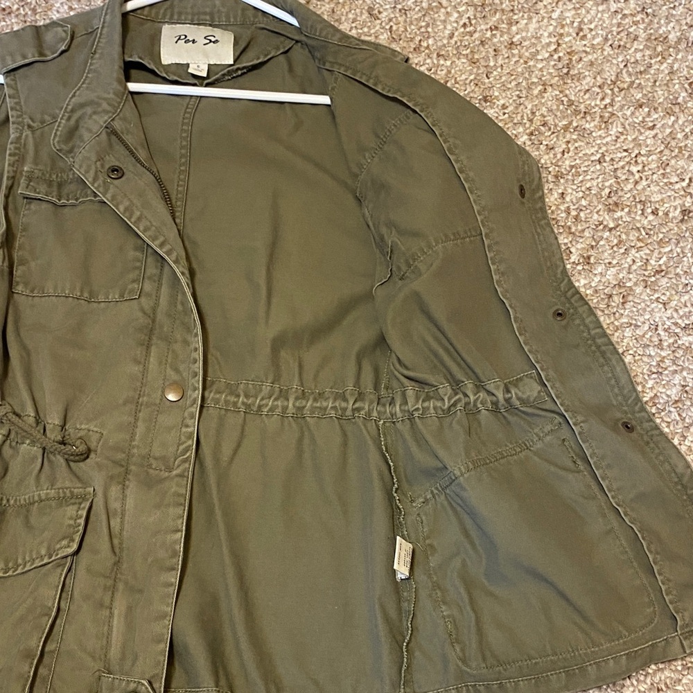 Per Se Olive Green Utility Vest - Picture 4 of 7